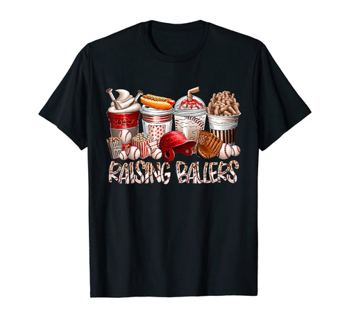 Raising Ballers Softball Mom Game Day T-Shirt - Graphic Print for Adults - T-Shirt, Sweatshirt, Hoodie