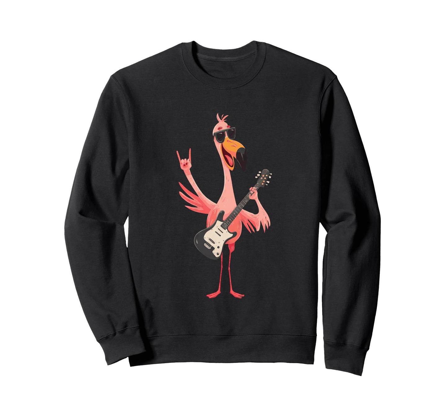 Flamingo Rock Music Funny Bird Sweatshirt - Fun Novelty Design Men Women - T-Shirt, Sweatshirt, Hoodie