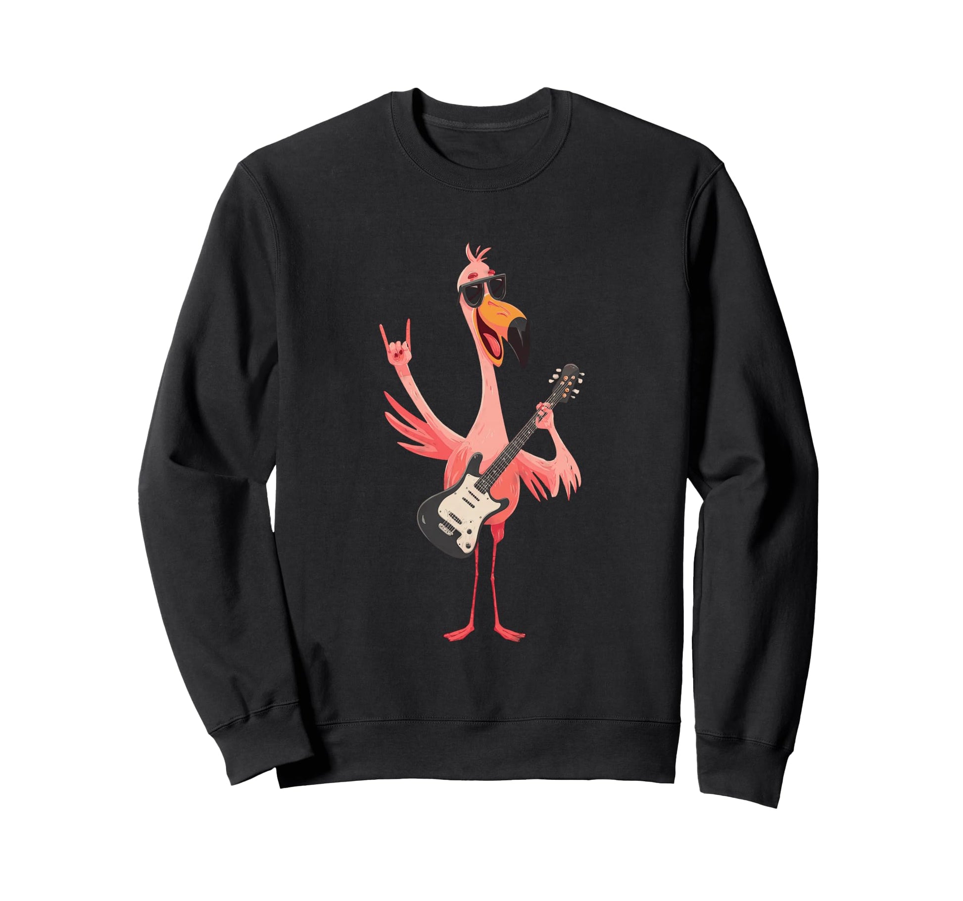 Flamingo Rock Music Funny Bird Sweatshirt - Fun Novelty Design Men Women - T-Shirt, Sweatshirt, Hoodie