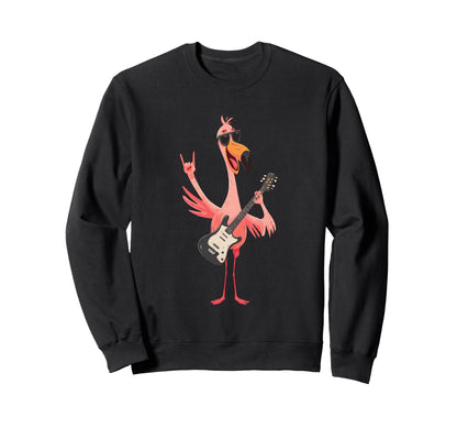 Flamingo Rock Music Funny Bird Sweatshirt - Fun Novelty Design Men Women - T-Shirt, Sweatshirt, Hoodie