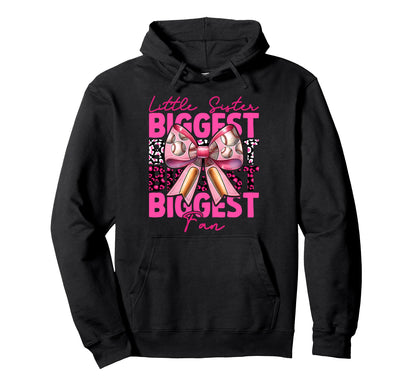 Baseball Sister Coquette Bow Little Hoodie - Custom Art Print Unisex - T-Shirt, Sweatshirt, Hoodie