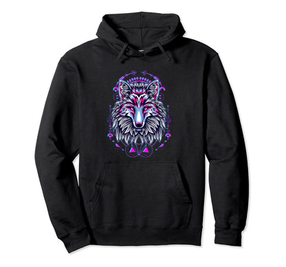 Howling Wolf 80S Aesthetic 90S Art Hoodie - Novelty Apparel Men Women - T-Shirt, Sweatshirt, Hoodie