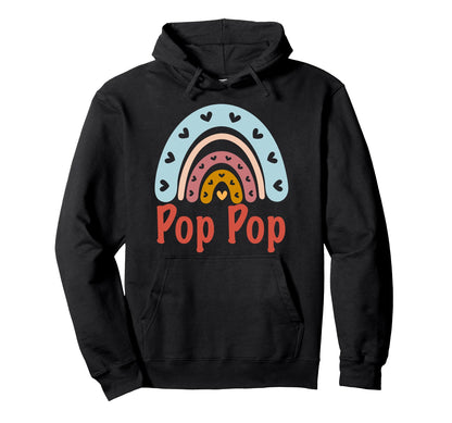 Pop Pop Birthday Rainbow Boho Pop Pop Hoodie - Custom Art Print Men Women - T-Shirt, Sweatshirt, Hoodie