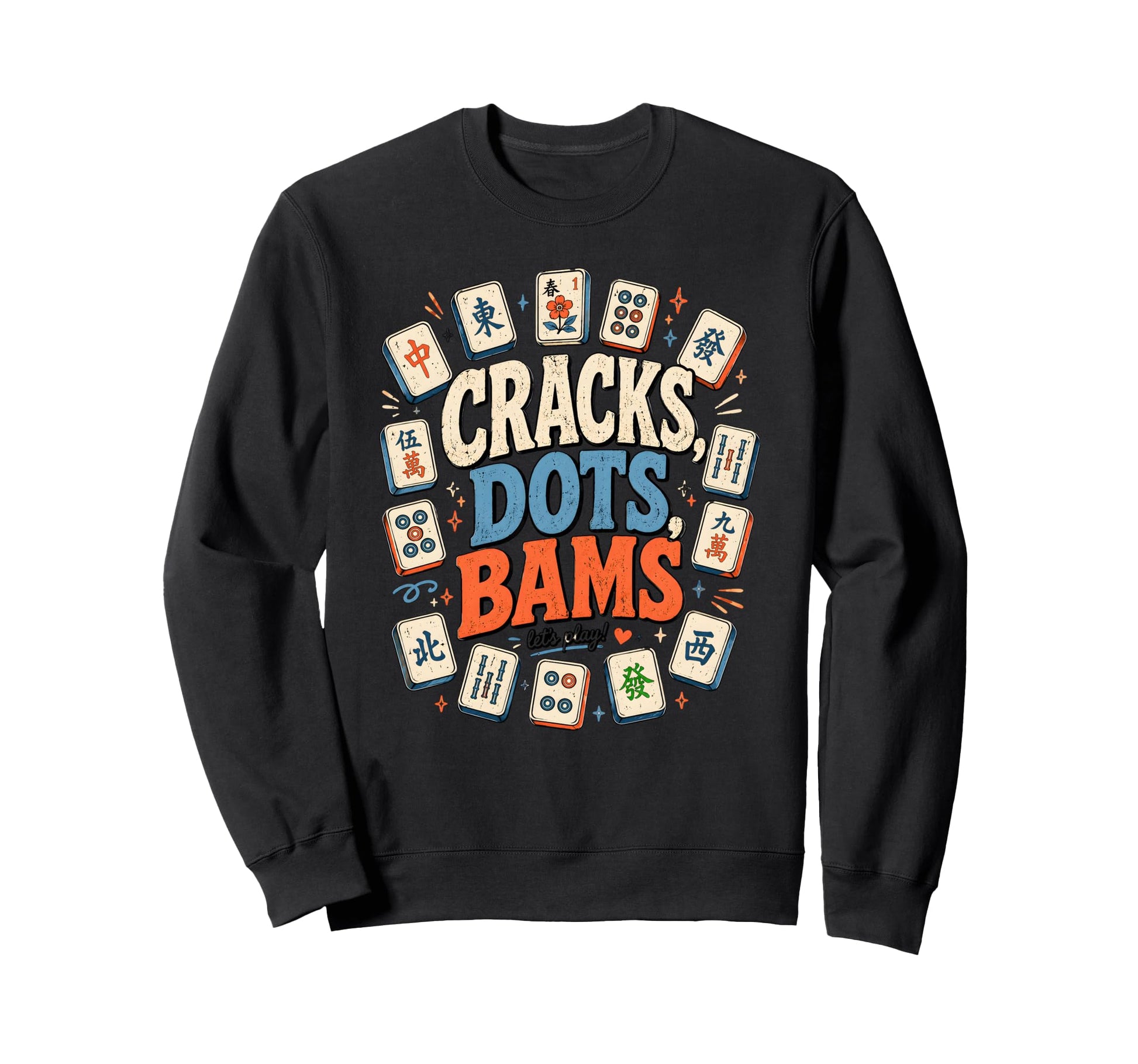 Funny Mahjong Cracks Dots Sweatshirt - Casual Everyday Wear for Adults - T-Shirt, Sweatshirt, Hoodie
