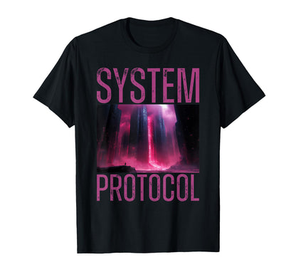Dystopian Cityscape Vaporwave Aesthetics T-Shirt - Custom Art Print Unisex - T-Shirt, Sweatshirt, Hoodie