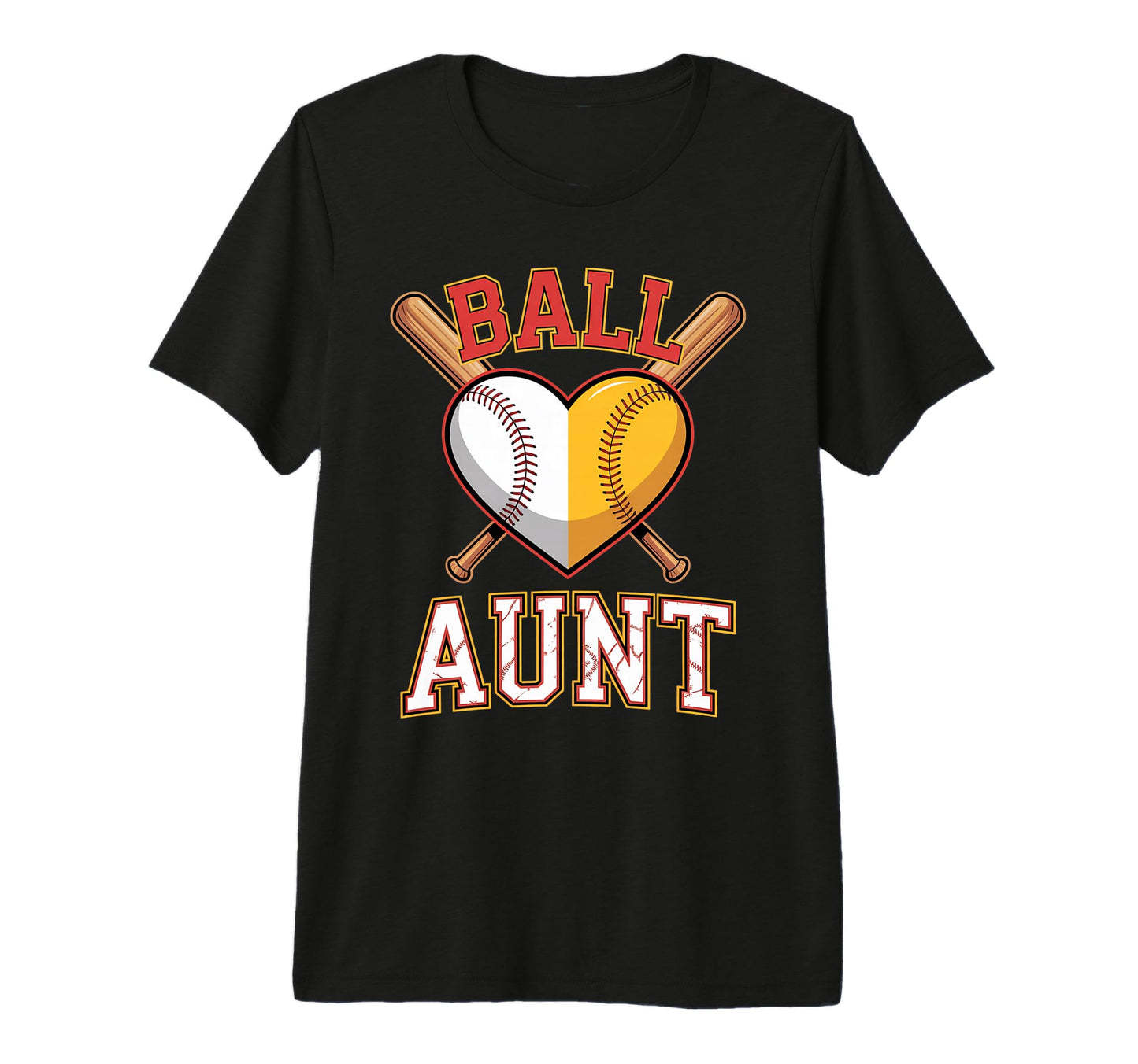 Aunt Softball Baseball Auntie Both T-Shirt - Aesthetic Graphic for Adults - T-Shirt, Sweatshirt, Hoodie