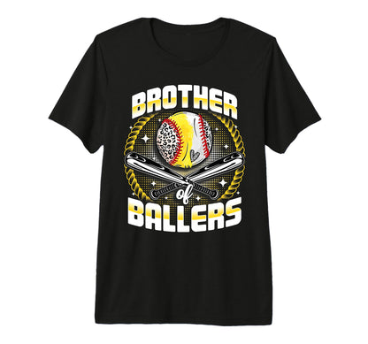 Baseball Softball Brother Ballers T-Shirt - Novelty Apparel Men Women - T-Shirt, Sweatshirt, Hoodie