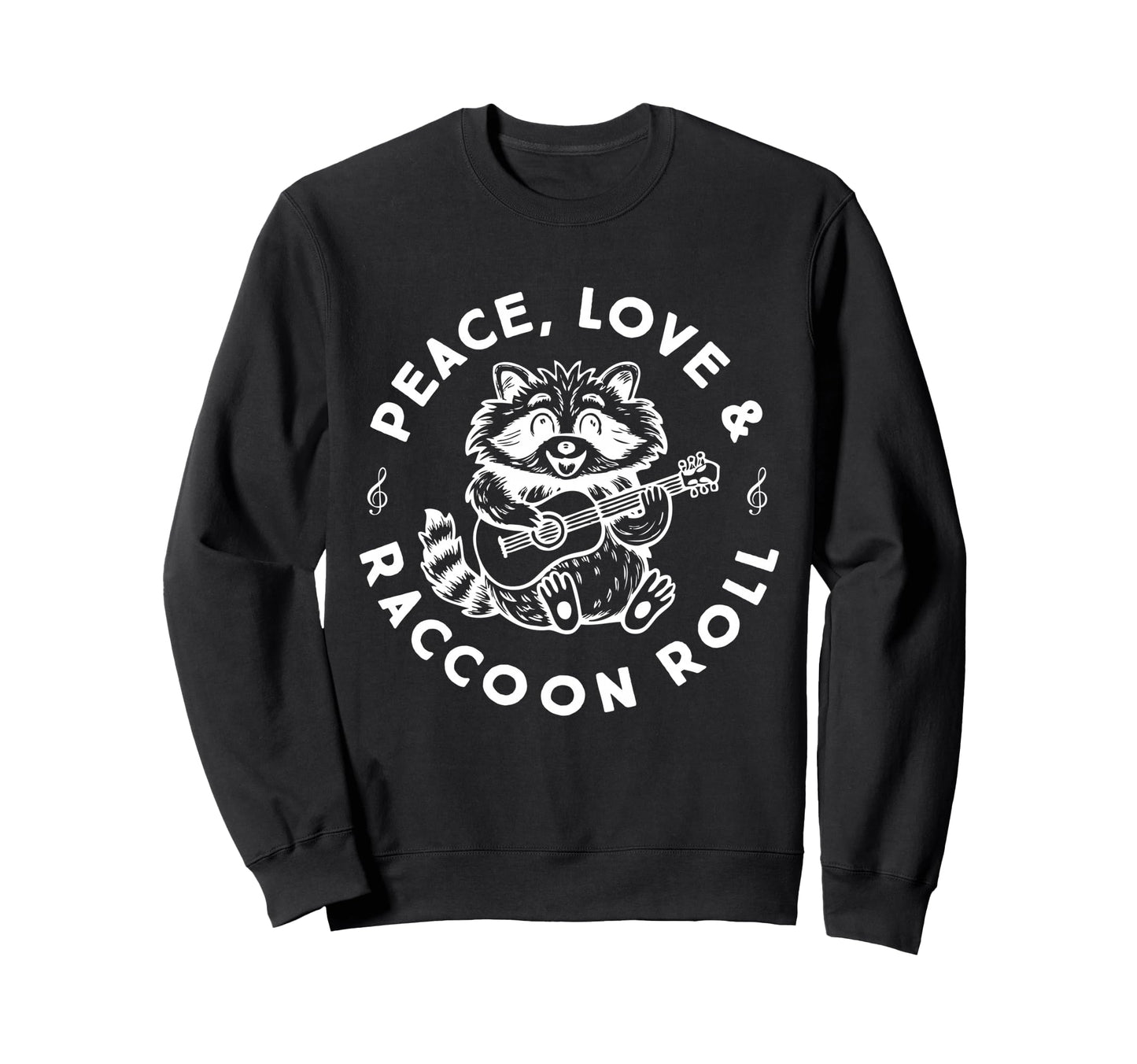 Raccoon Rock And Roll Music Raccoon Sweatshirt - Trendy Graphic Unisex - T-Shirt, Sweatshirt, Hoodie