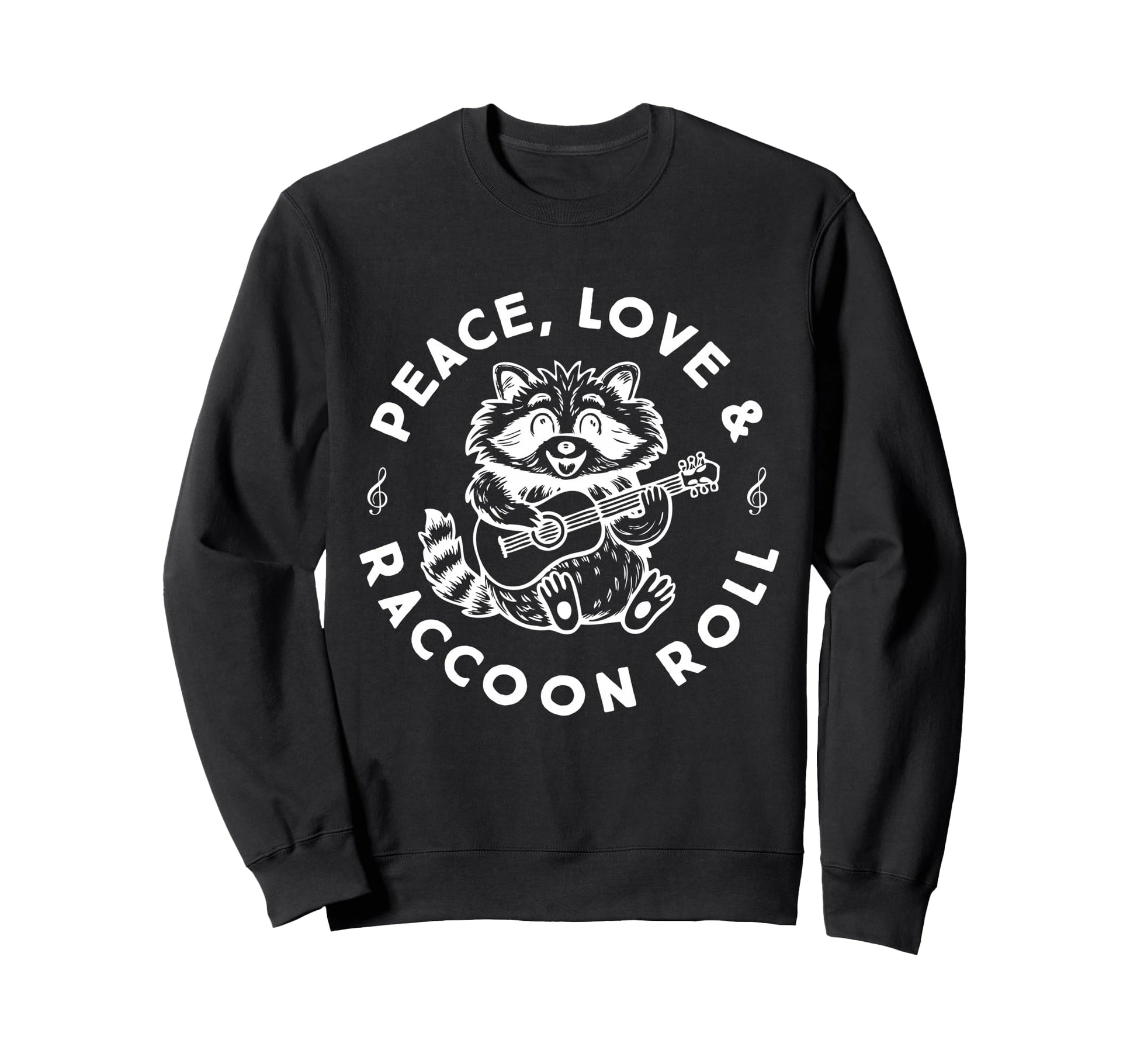 Raccoon Rock And Roll Music Raccoon Sweatshirt - Trendy Graphic Unisex - T-Shirt, Sweatshirt, Hoodie