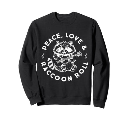 Raccoon Rock And Roll Music Raccoon Sweatshirt - Trendy Graphic Unisex - T-Shirt, Sweatshirt, Hoodie