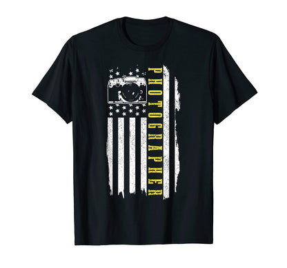 Patriotic Photographer Us Flag T-Shirt - Fun Novelty Design Men Women - T-Shirt, Sweatshirt, Hoodie