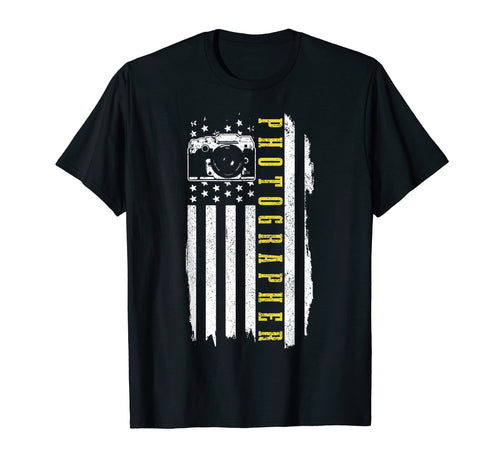 Patriotic Photographer Us Flag T-Shirt - Fun Novelty Design Men Women - T-Shirt, Sweatshirt, Hoodie