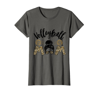 Volleyball Mom Leopard Game Day T-Shirt - Novelty Apparel Men Women - T-Shirt, Sweatshirt, Hoodie