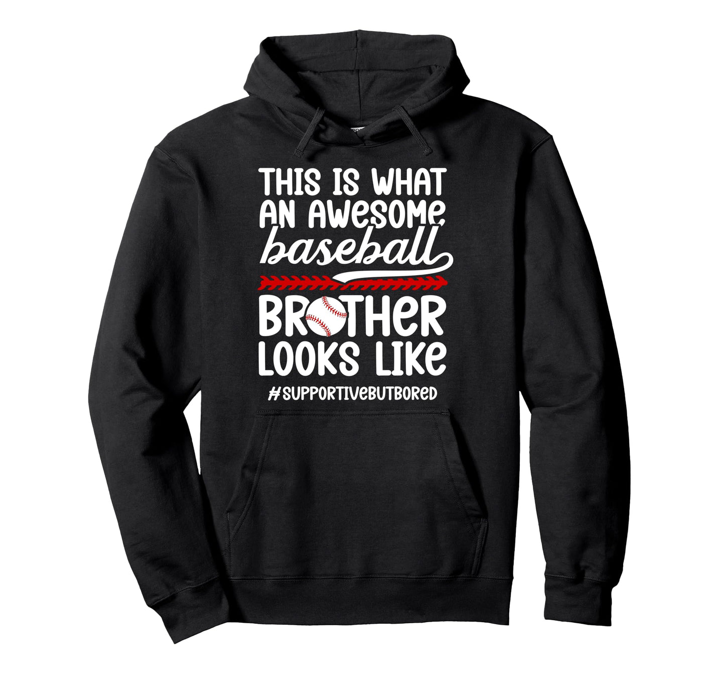 Awesome Baseball Brother Baseball Hoodie - Minimalist Print for Adults - T-Shirt, Sweatshirt, Hoodie