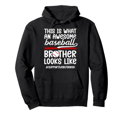 Awesome Baseball Brother Baseball Hoodie - Minimalist Print for Adults - T-Shirt, Sweatshirt, Hoodie