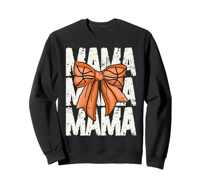 Basketball Mama Coquette Bow Sports Mom Sweatshirt - Trendy Graphic Unisex - T-Shirt, Sweatshirt, Hoodie