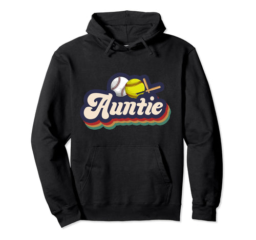 Baseball Softball Auntie Softball Hoodie - Graphic Print for Adults - T-Shirt, Sweatshirt, Hoodie