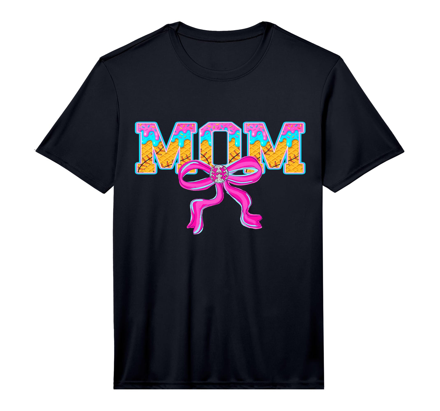 Baseball Mom Ice Cream Drip Game Day T-Shirt - Novelty Apparel Unisex - T-Shirt, Sweatshirt, Hoodie