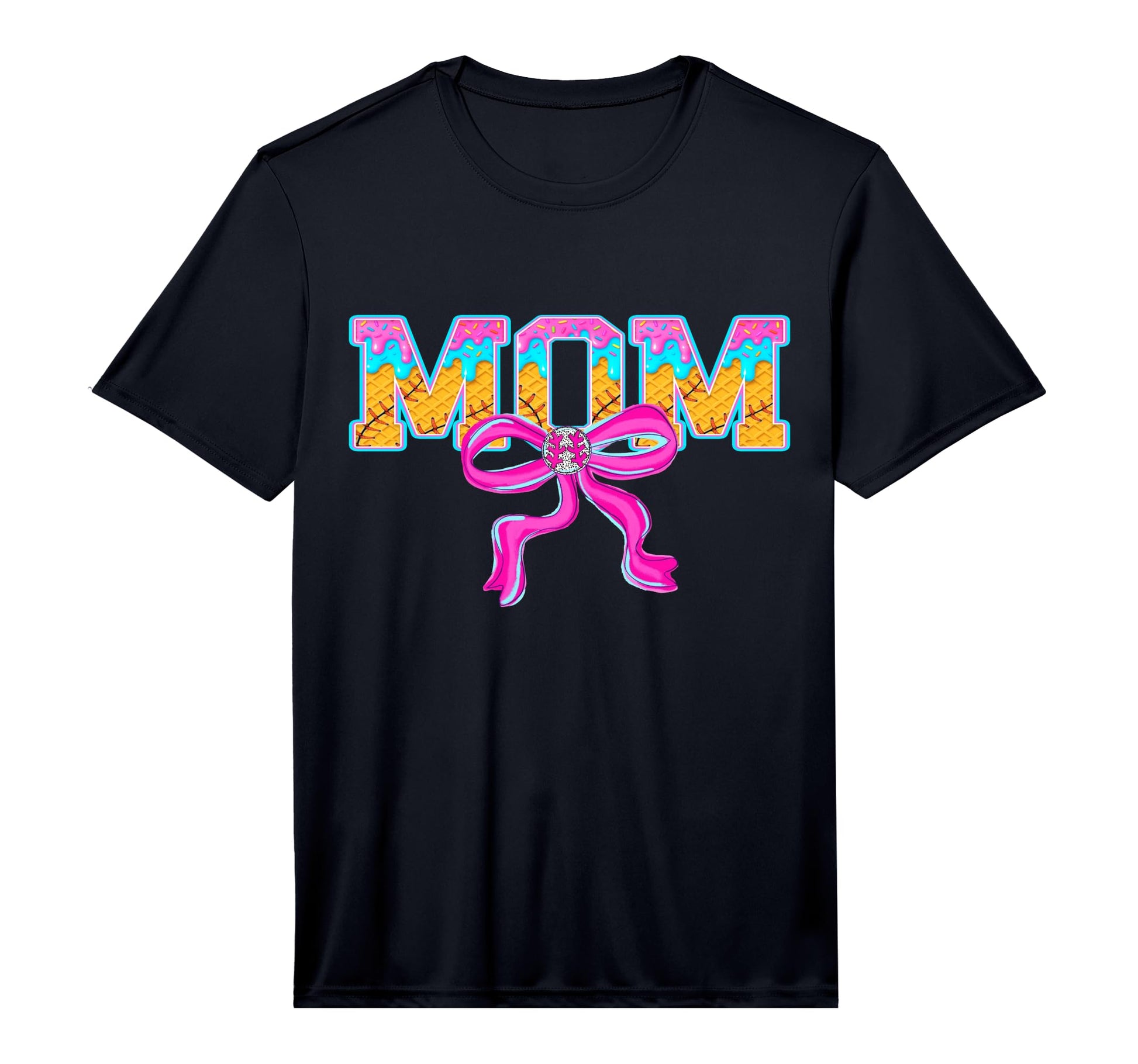 Baseball Mom Ice Cream Drip Game Day T-Shirt - Novelty Apparel Unisex - T-Shirt, Sweatshirt, Hoodie