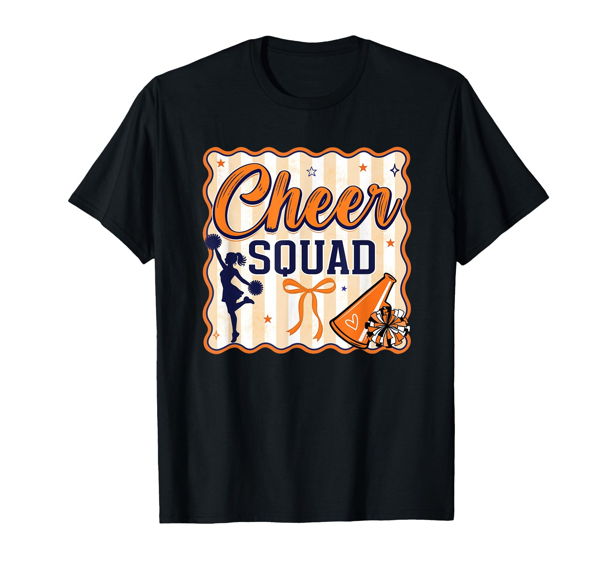 Preppy Stripe Cheer Squad T-Shirt - Casual Everyday Wear for Adults - T-Shirt, Sweatshirt, Hoodie