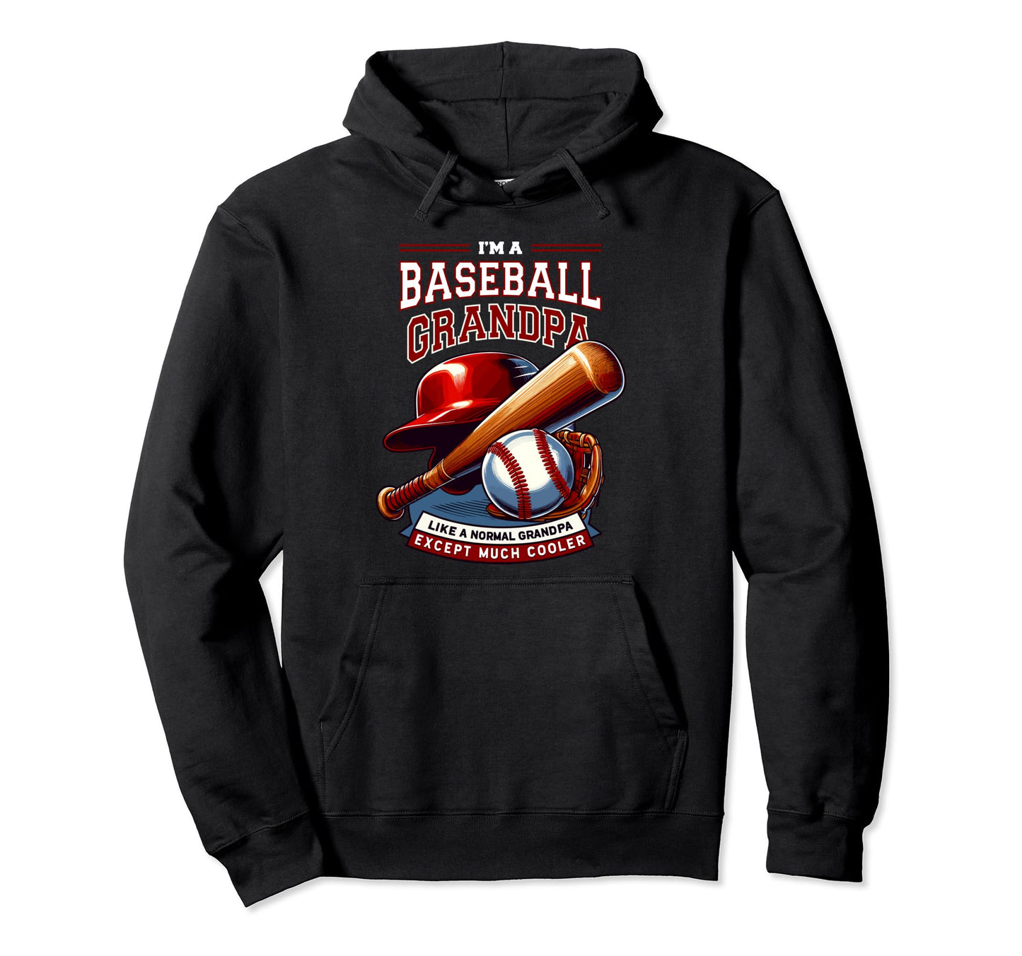 Grandpa Baseball Player Baseballer Hoodie - Graphic Print Unisex - T-Shirt, Sweatshirt, Hoodie