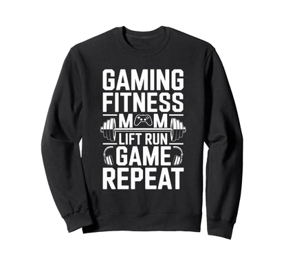 Gaming Fitness Dog Mom Lift Run Game Sweatshirt - Trendy Graphic Men Women - T-Shirt, Sweatshirt, Hoodie