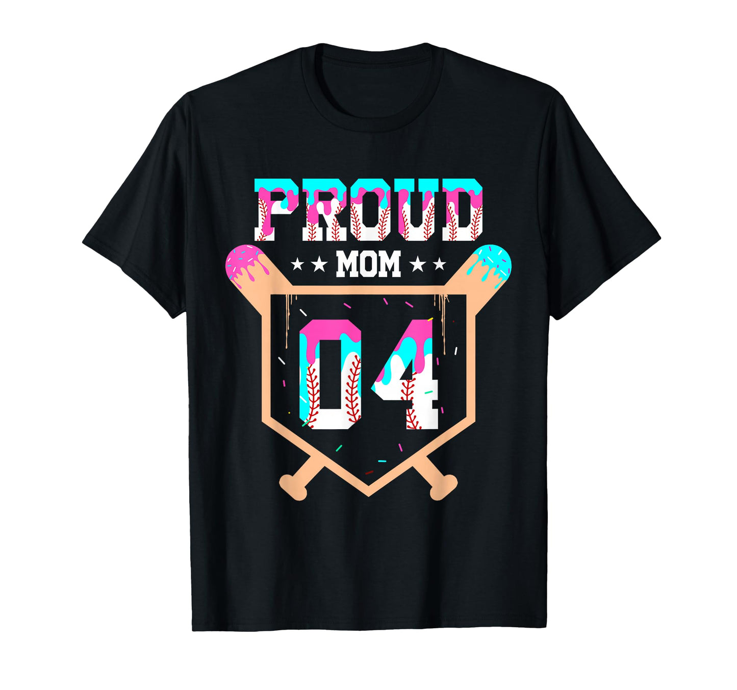 Proud Mom Baseball Player Number 4 Ice T-Shirt - Novelty Apparel Men Women - T-Shirt, Sweatshirt, Hoodie