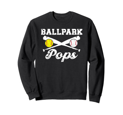 Ballpark Pops Softball Baseball Sweatshirt - Trendy Graphic for Adults - T-Shirt, Sweatshirt, Hoodie