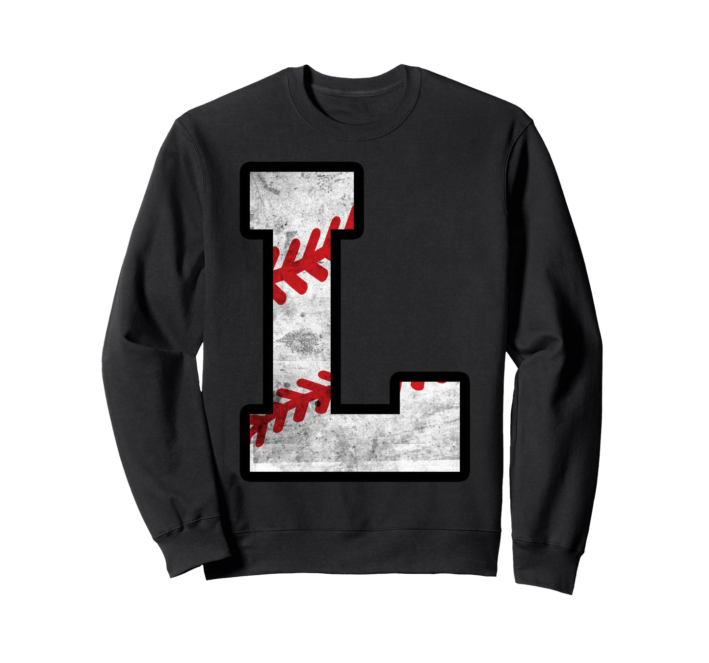 Distressed Baseball Letter L Sweatshirt - Novelty Apparel Unisex - T-Shirt, Sweatshirt, Hoodie
