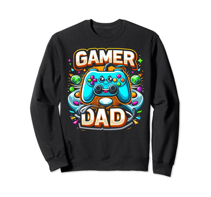Gamer Dad Game Controller Gaming Sweatshirt - Custom Art Print Unisex - T-Shirt, Sweatshirt, Hoodie