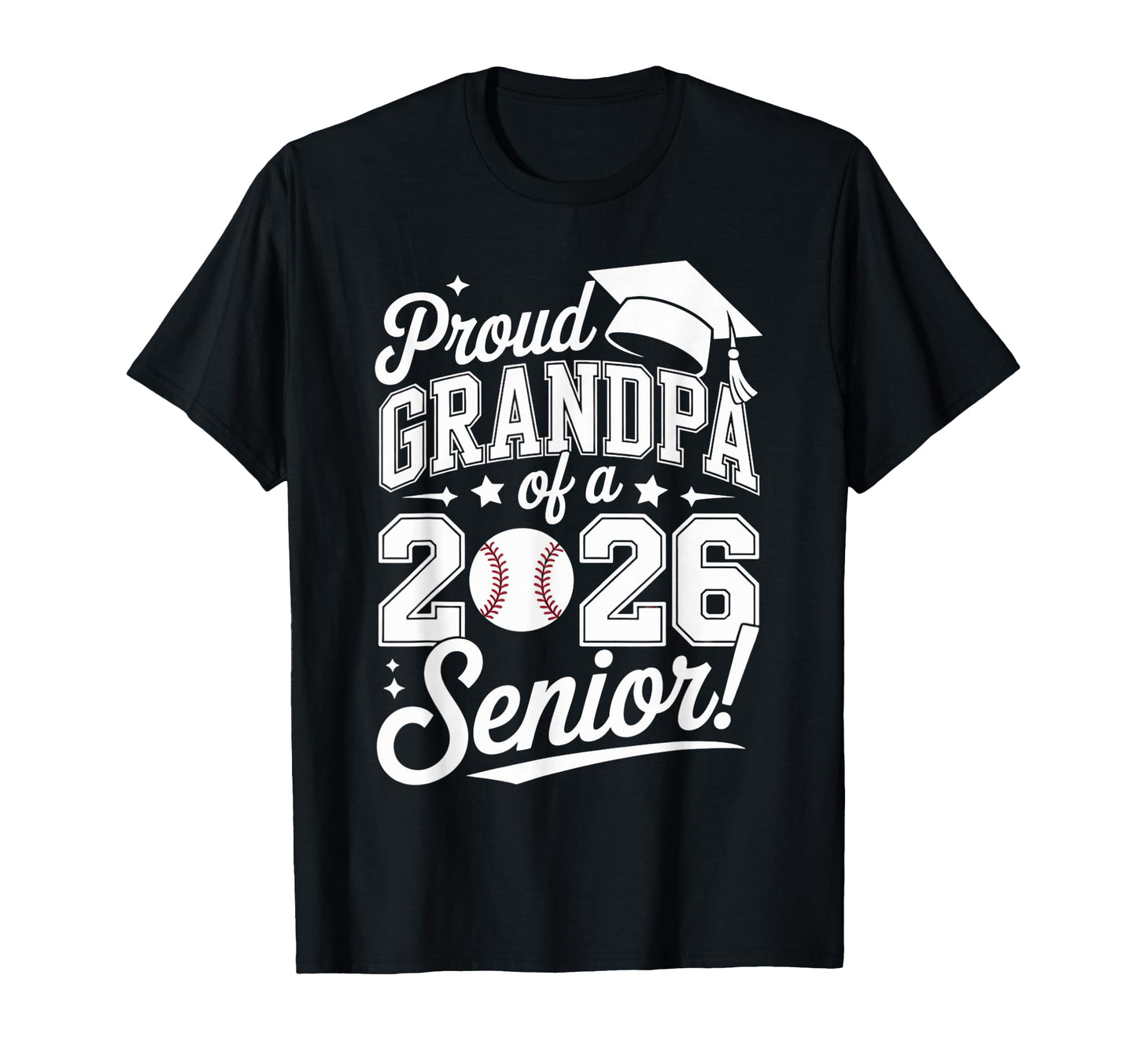 Proud Grandpa 2026 Senior Baseball T-Shirt - Minimalist Print Unisex - T-Shirt, Sweatshirt, Hoodie