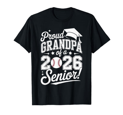 Proud Grandpa 2026 Senior Baseball T-Shirt - Minimalist Print Unisex - T-Shirt, Sweatshirt, Hoodie