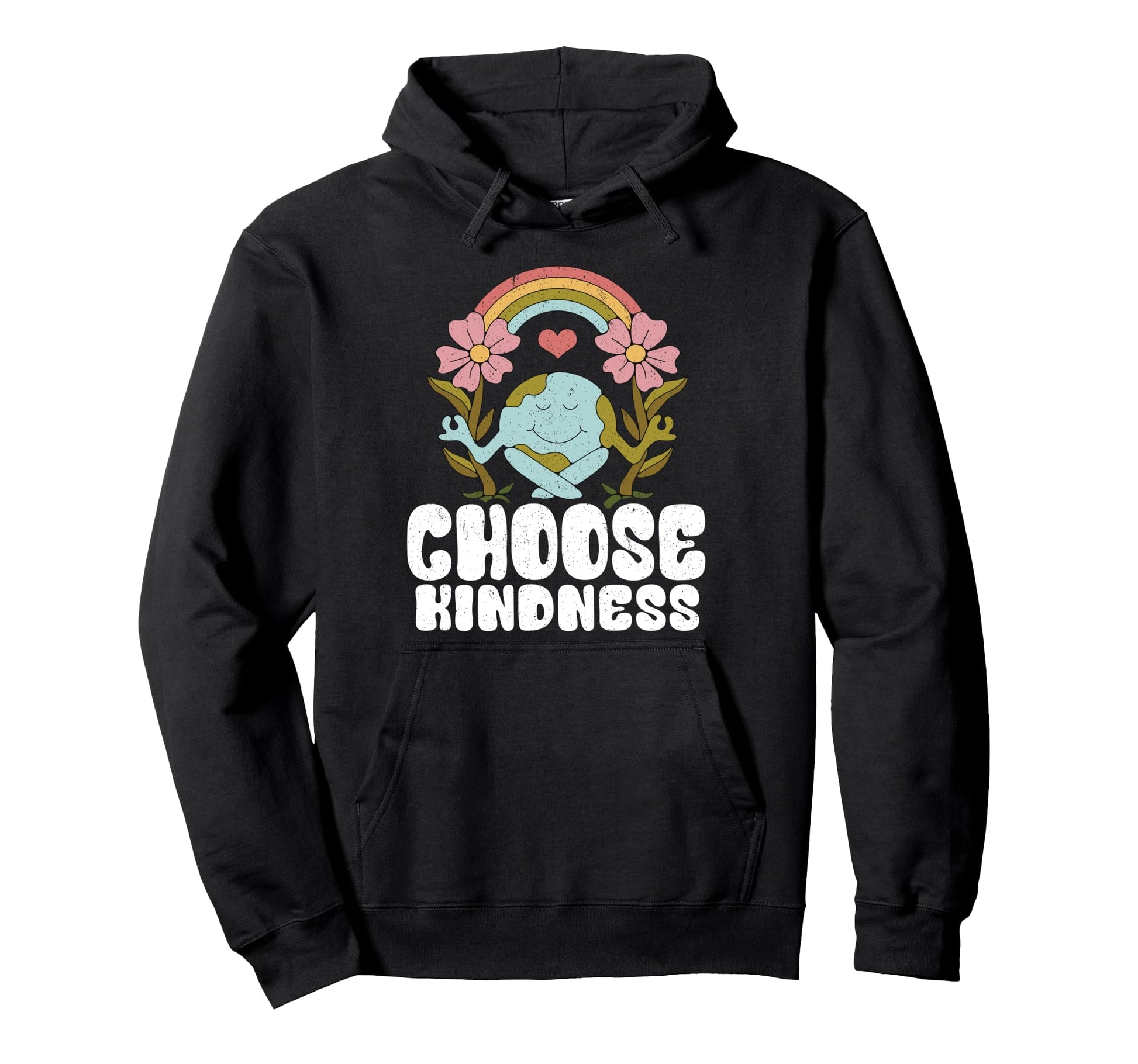 Positive Rainbow Peace Hippie Choose Hoodie - Unique Graphic for Adults - T-Shirt, Sweatshirt, Hoodie