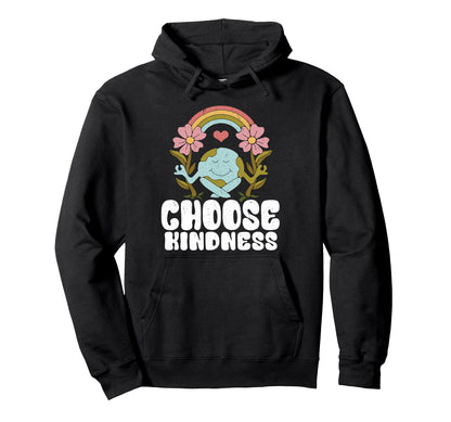 Positive Rainbow Peace Hippie Choose Hoodie - Unique Graphic for Adults - T-Shirt, Sweatshirt, Hoodie