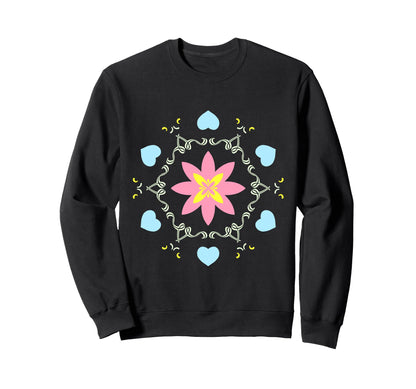 Blossom Love Mandala Boho Hippie Sweatshirt - Minimalist Print Men Women - T-Shirt, Sweatshirt, Hoodie