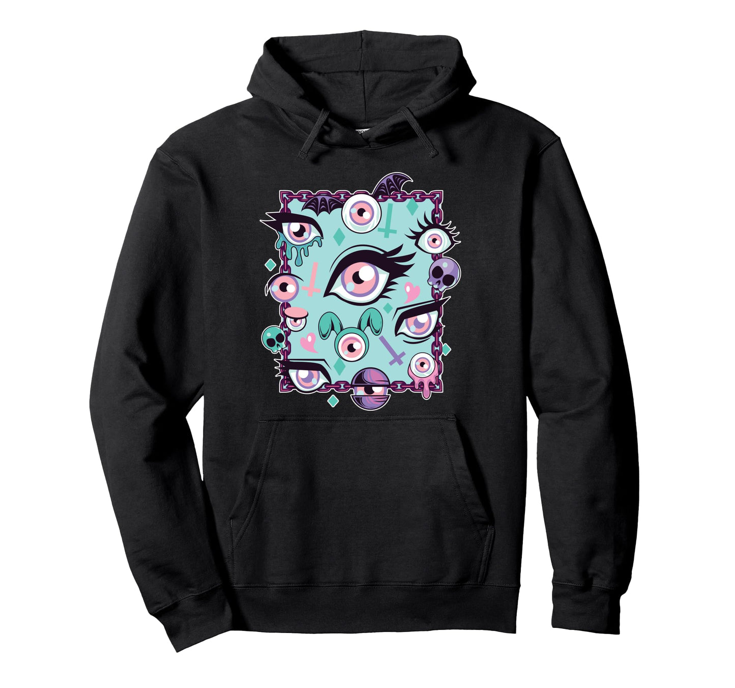 Pastel Goth Eyes Aesthetic Vaporwave Hoodie - Aesthetic Graphic Men Women - T-Shirt, Sweatshirt, Hoodie