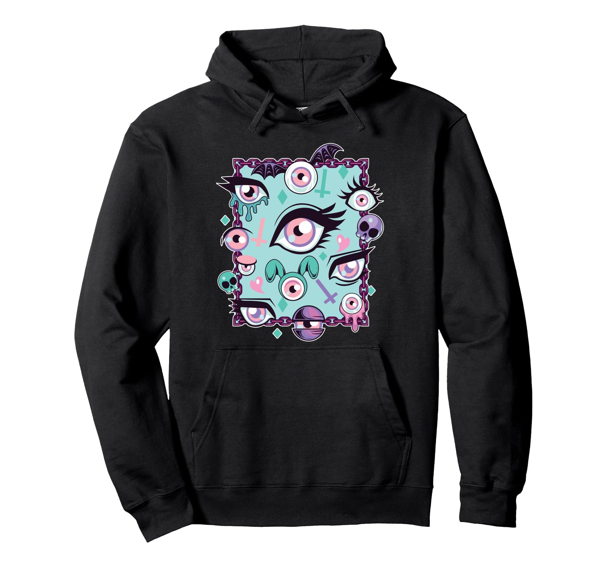 Pastel Goth Eyes Aesthetic Vaporwave Hoodie - Aesthetic Graphic Men Women - T-Shirt, Sweatshirt, Hoodie