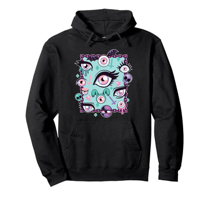 Pastel Goth Eyes Aesthetic Vaporwave Hoodie - Aesthetic Graphic Men Women - T-Shirt, Sweatshirt, Hoodie
