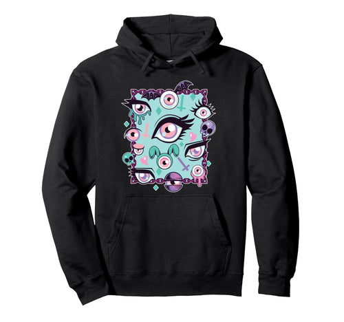 Pastel Goth Eyes Aesthetic Vaporwave Hoodie - Aesthetic Graphic Men Women - T-Shirt, Sweatshirt, Hoodie
