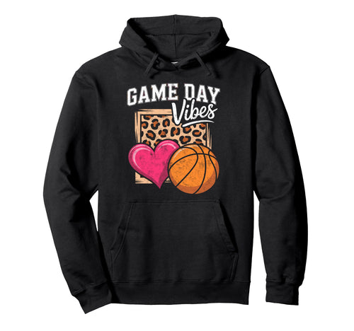 Game Day Vibes Animal Basketball Player Mom Hoodie - Unique Graphic Unisex - T-Shirt, Sweatshirt, Hoodie