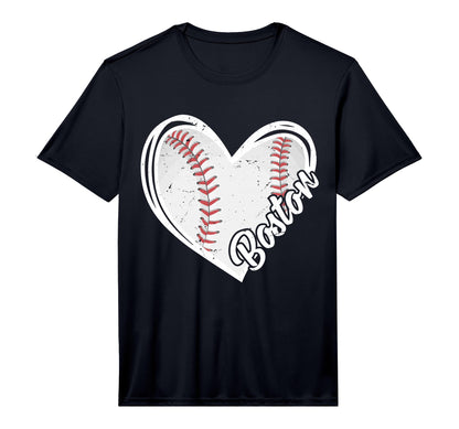 Boston Baseball Fans Baseball Heart T-Shirt - Casual Everyday Wear Unisex - T-Shirt, Sweatshirt, Hoodie
