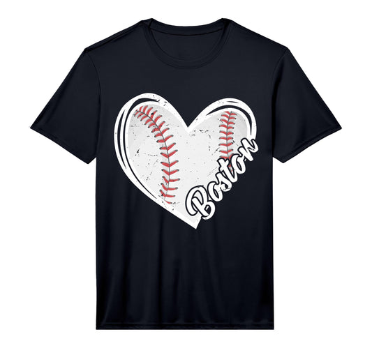 Boston Baseball Fans Baseball Heart T-Shirt - Casual Everyday Wear Unisex - T-Shirt, Sweatshirt, Hoodie