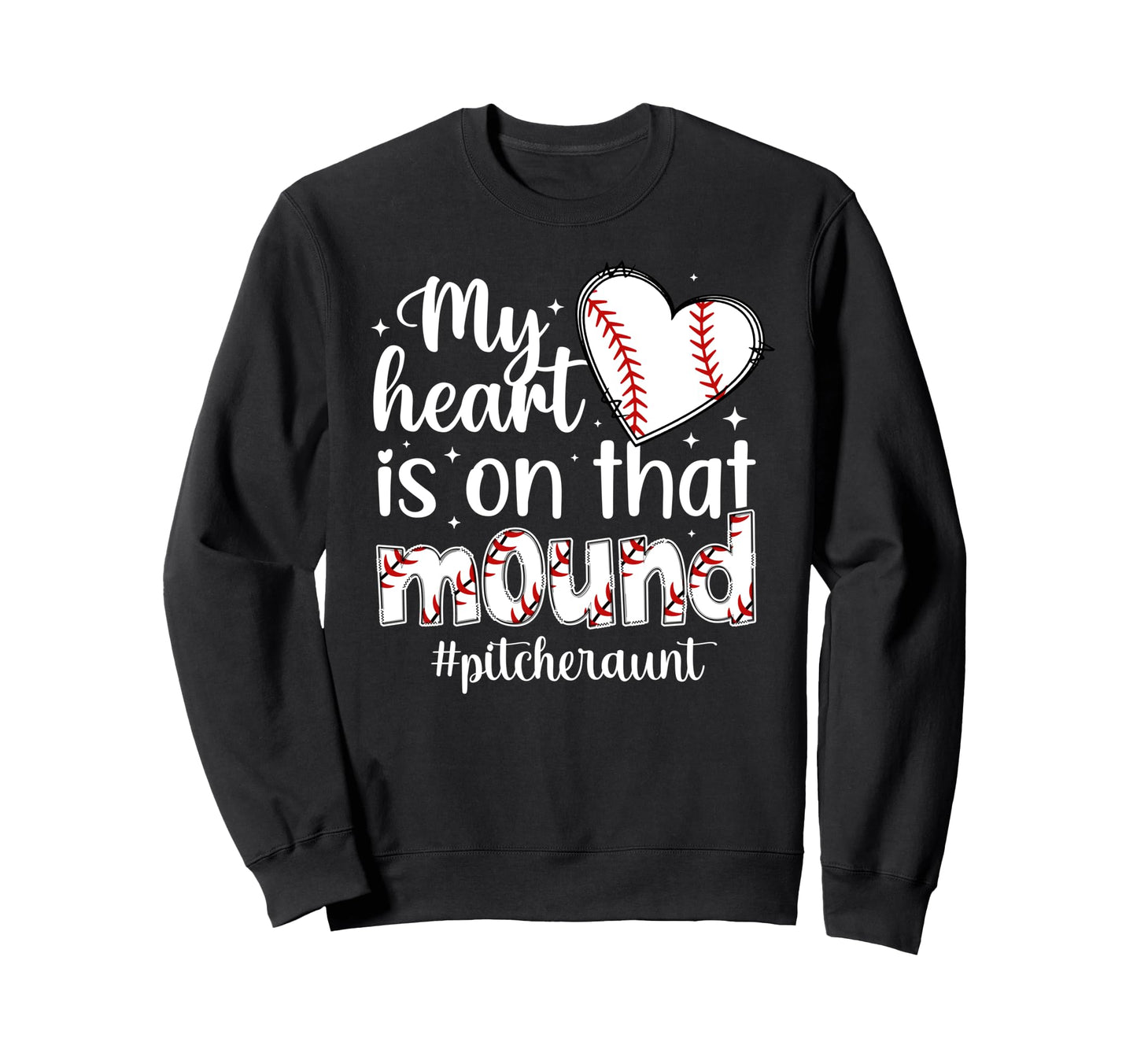 Proud Baseball Pitcher Aunt Sweatshirt - Aesthetic Graphic for Adults - T-Shirt, Sweatshirt, Hoodie