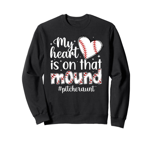 Proud Baseball Pitcher Aunt Sweatshirt - Aesthetic Graphic for Adults - T-Shirt, Sweatshirt, Hoodie