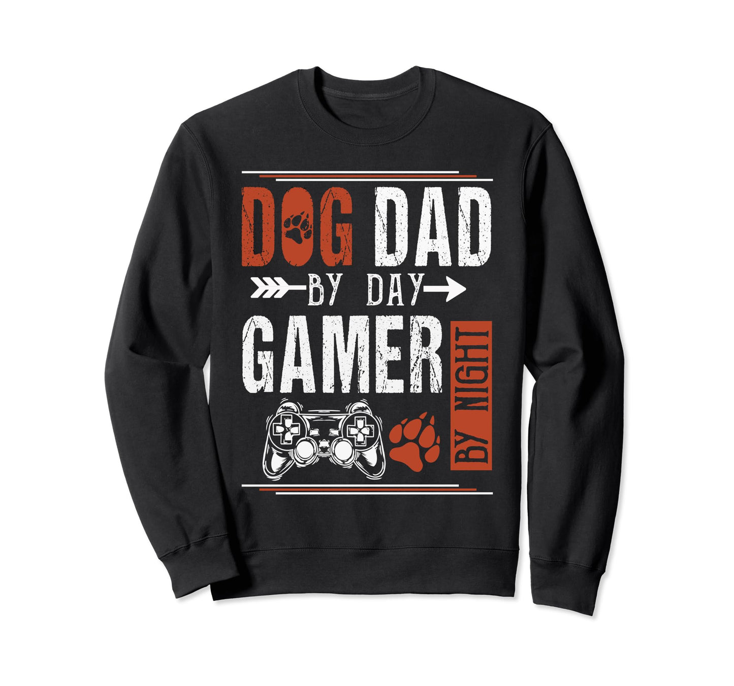 Mens Dog Dad Day Gamer Night Sweatshirt - Unique Graphic for Adults - T-Shirt, Sweatshirt, Hoodie