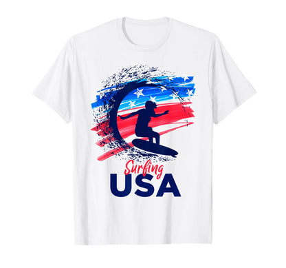 Womens Surfing Usa Support Team Usa T-Shirt - Minimalist Print Men Women - T-Shirt, Sweatshirt, Hoodie