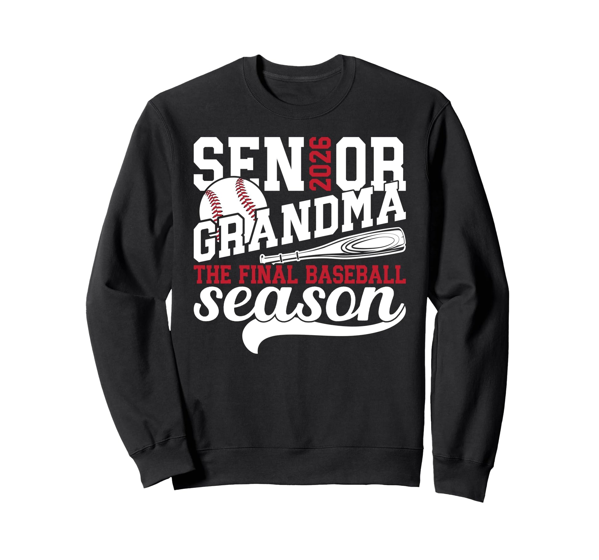 Baseball Senior Grandma 2026 Sweatshirt - Novelty Apparel for Adults - T-Shirt, Sweatshirt, Hoodie