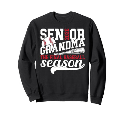 Baseball Senior Grandma 2026 Sweatshirt - Novelty Apparel for Adults - T-Shirt, Sweatshirt, Hoodie