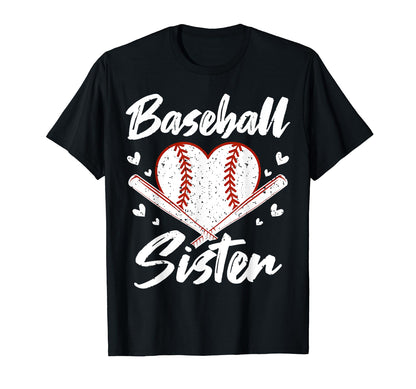 Baseball Heart Sister Baseball Player T-Shirt - Aesthetic Graphic Unisex - T-Shirt, Sweatshirt, Hoodie
