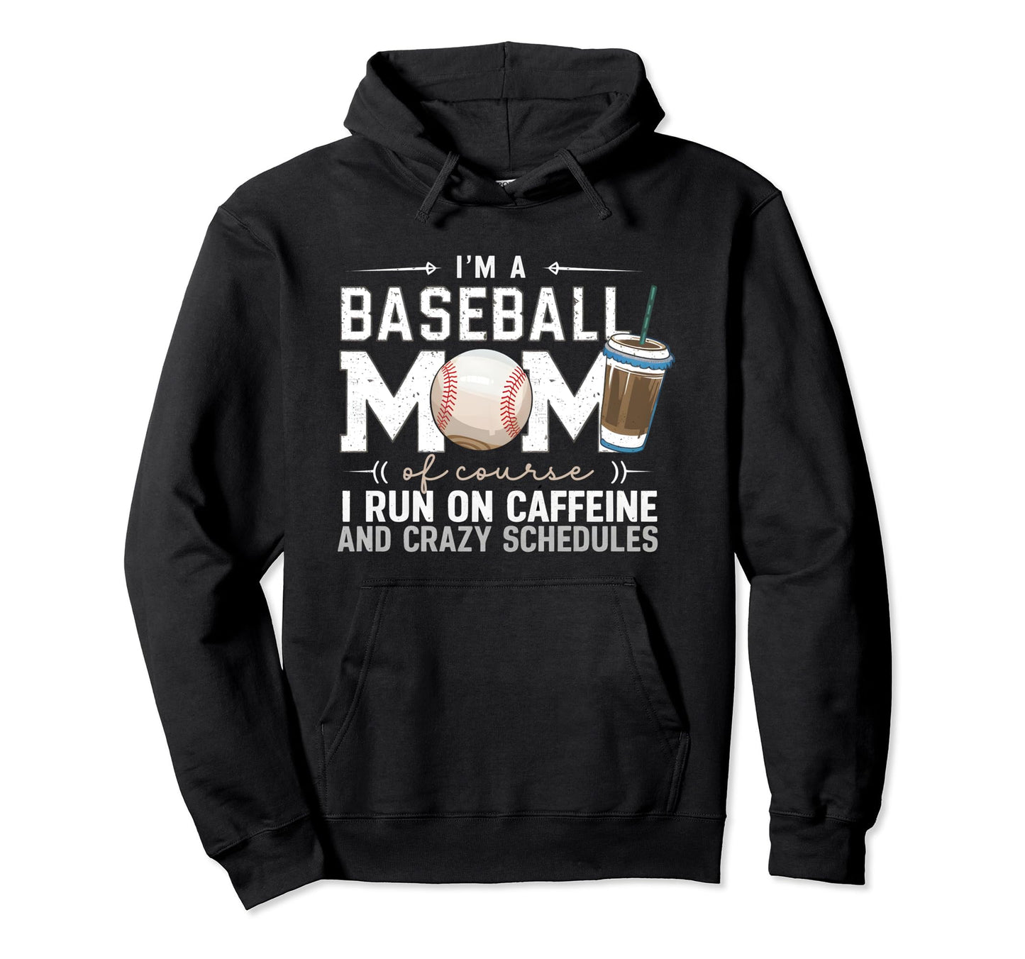 Baseball Mom Caffeine Fueled Game Day Hoodie - Aesthetic Graphic Unisex - T-Shirt, Sweatshirt, Hoodie
